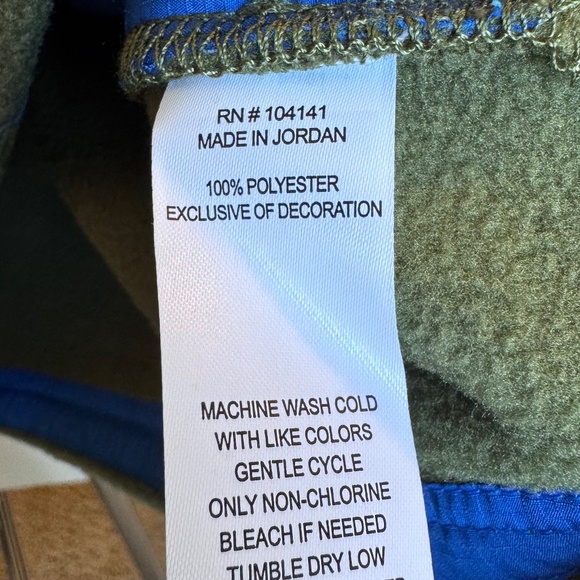 NWT Men's Alpine Design Polar Fleece in Lush Olive w Blue Orange Accents,  SM - Picture 7 of 11